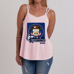 Utah Fishing Flag Of Utah Fishing In Utah Women's Strappy Tank