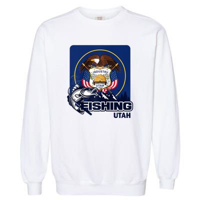 Utah Fishing Flag Of Utah Fishing In Utah Garment-Dyed Sweatshirt