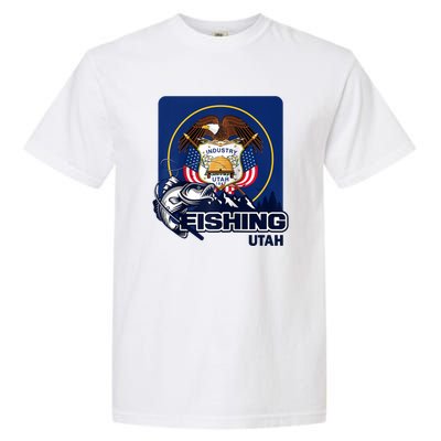 Utah Fishing Flag Of Utah Fishing In Utah Garment-Dyed Heavyweight T-Shirt