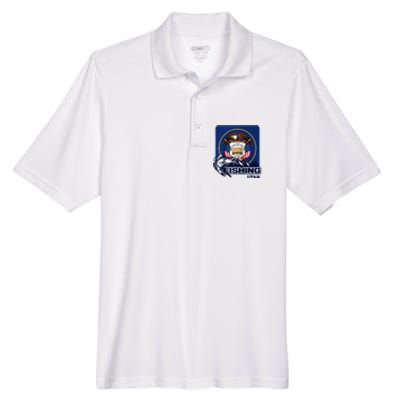 Utah Fishing Flag Of Utah Fishing In Utah Men's Origin Performance Piqué Polo