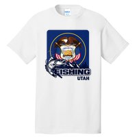 Utah Fishing Flag Of Utah Fishing In Utah Tall T-Shirt