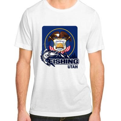 Utah Fishing Flag Of Utah Fishing In Utah Adult ChromaSoft Performance T-Shirt