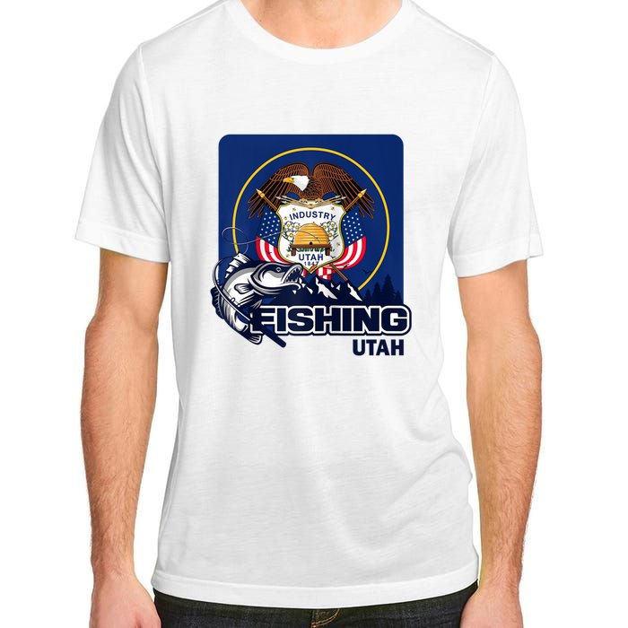 Utah Fishing Flag Of Utah Fishing In Utah Adult ChromaSoft Performance T-Shirt