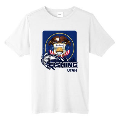 Utah Fishing Flag Of Utah Fishing In Utah Tall Fusion ChromaSoft Performance T-Shirt