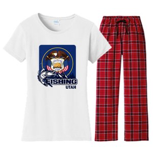 Utah Fishing Flag Of Utah Fishing In Utah Women's Flannel Pajama Set