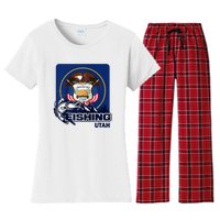 Utah Fishing Flag Of Utah Fishing In Utah Women's Flannel Pajama Set