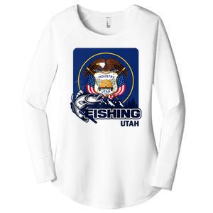 Utah Fishing Flag Of Utah Fishing In Utah Women's Perfect Tri Tunic Long Sleeve Shirt