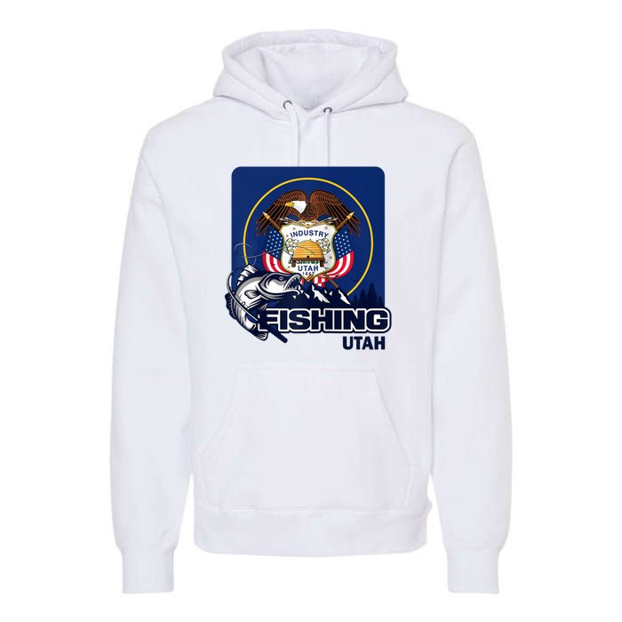 Utah Fishing Flag Of Utah Fishing In Utah Premium Hoodie