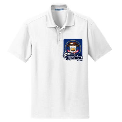 Utah Fishing Flag Of Utah Fishing In Utah Dry Zone Grid Polo