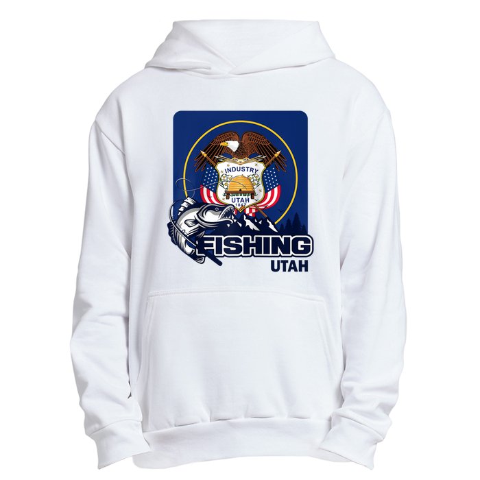 Utah Fishing Flag Of Utah Fishing In Utah Urban Pullover Hoodie