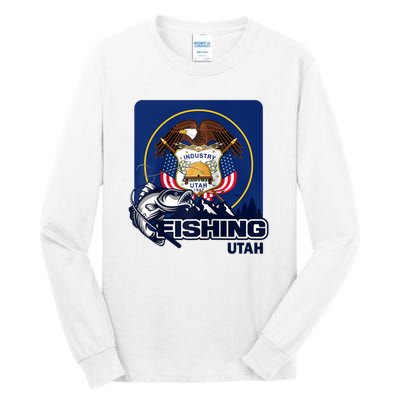 Utah Fishing Flag Of Utah Fishing In Utah Tall Long Sleeve T-Shirt