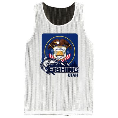 Utah Fishing Flag Of Utah Fishing In Utah Mesh Reversible Basketball Jersey Tank