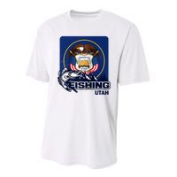 Utah Fishing Flag Of Utah Fishing In Utah Performance Sprint T-Shirt