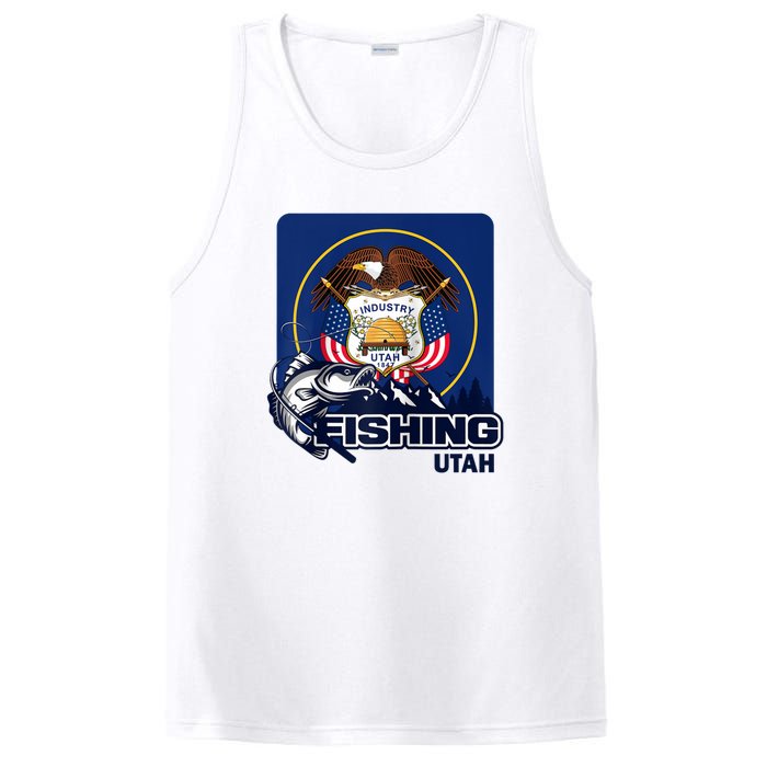 Utah Fishing Flag Of Utah Fishing In Utah PosiCharge Competitor Tank