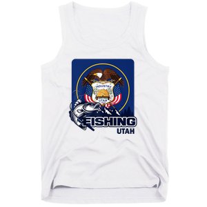 Utah Fishing Flag Of Utah Fishing In Utah Tank Top