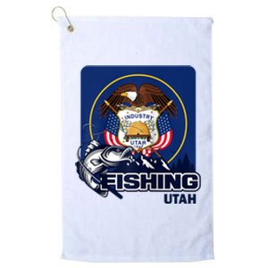 Utah Fishing Flag Of Utah Fishing In Utah Platinum Collection Golf Towel