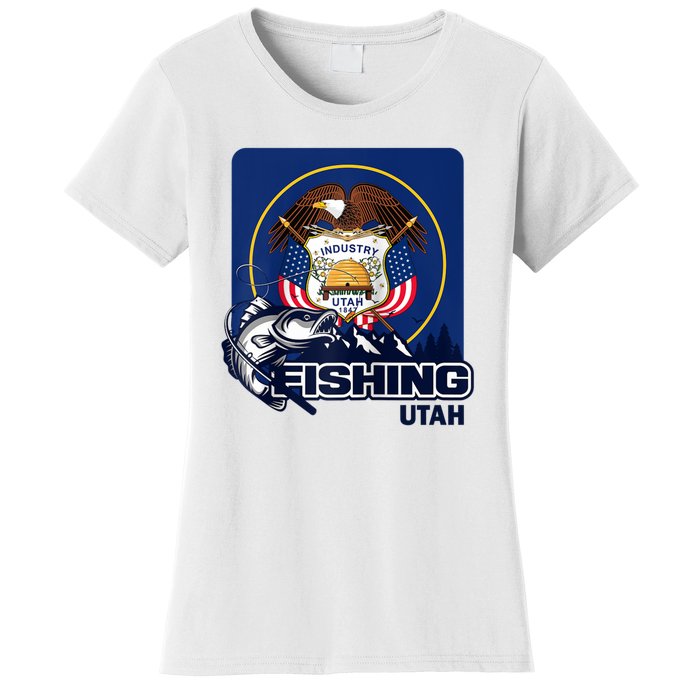 Utah Fishing Flag Of Utah Fishing In Utah Women's T-Shirt