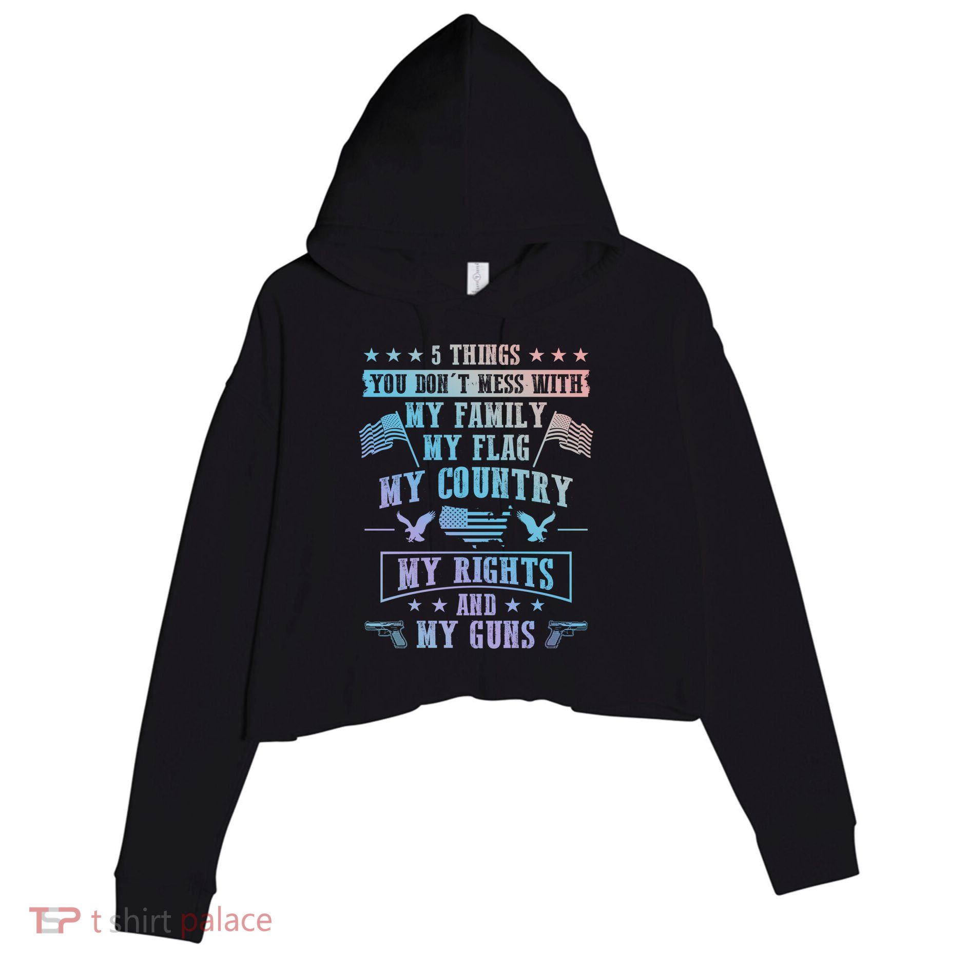 Usa Freedom Good To Be An American Flag Country And Guns Funny Gift Crop Fleece Hoodie