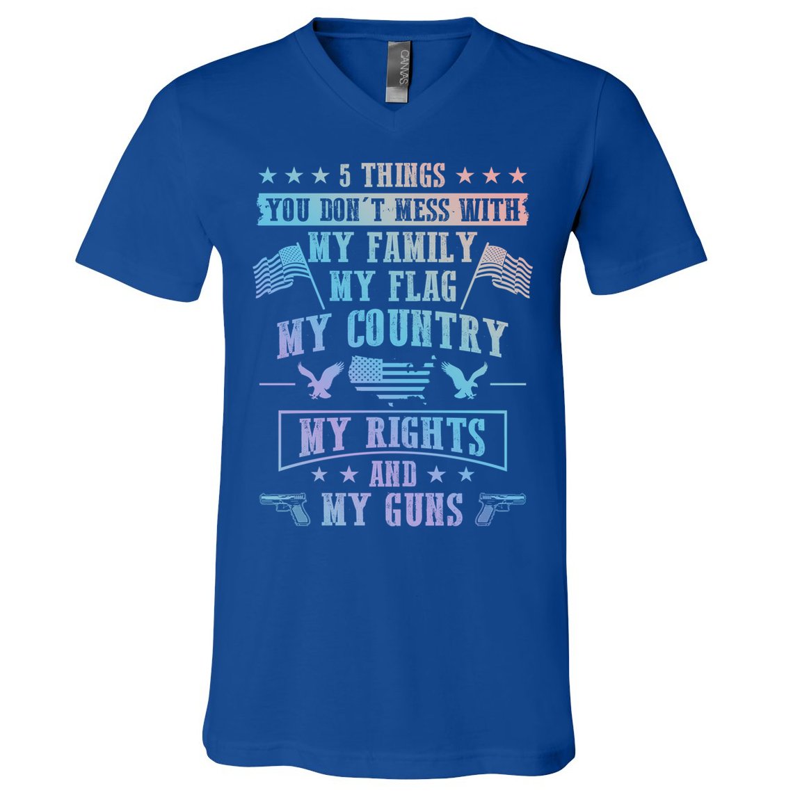 Usa Freedom Good To Be An American Flag Country And Guns Funny Gift V-Neck T-Shirt