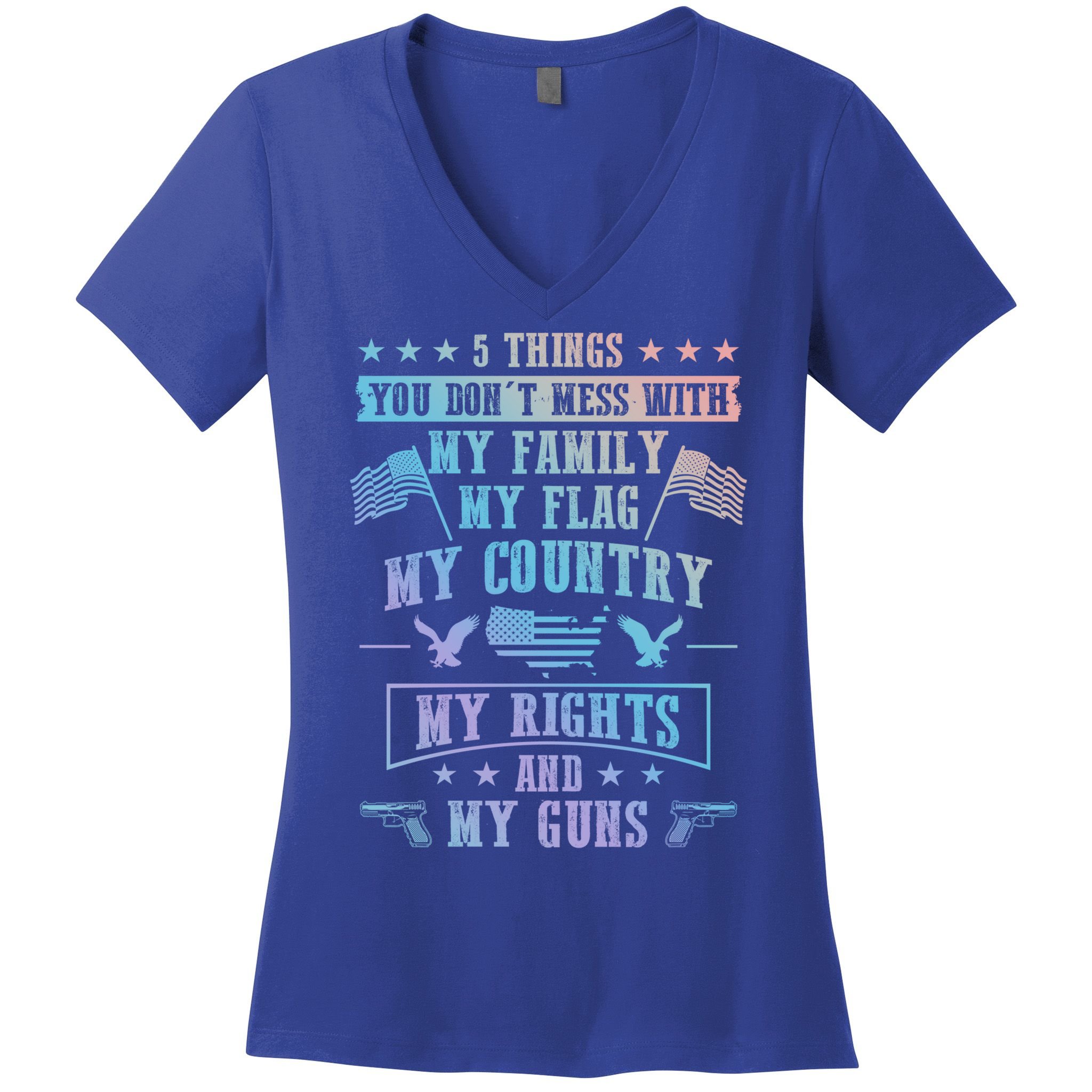 Usa Freedom Good To Be An American Flag Country And Guns Funny Gift Women's V-Neck T-Shirt