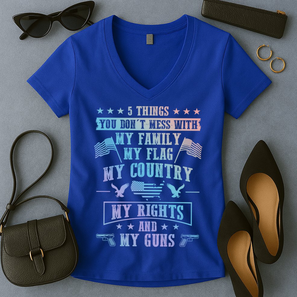 Usa Freedom Good To Be An American Flag Country And Guns Funny Gift Women's V-Neck T-Shirt