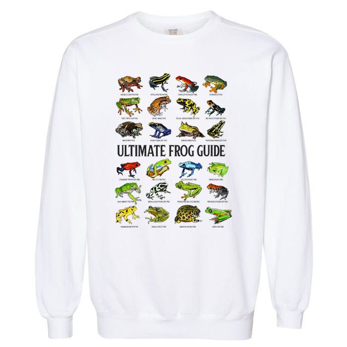 Ultimate Frog Guide Funny Frog Lover Species Guide Garment-Dyed Sweatshirt