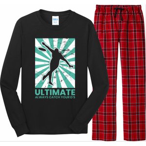 Ultimate Frisbee Gift Catch The Flying Disc Silhouette Long Sleeve Pajama Set