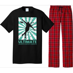 Ultimate Frisbee Gift Catch The Flying Disc Silhouette Pajama Set