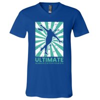 Ultimate Frisbee Gift Catch The Flying Disc Silhouette V-Neck T-Shirt