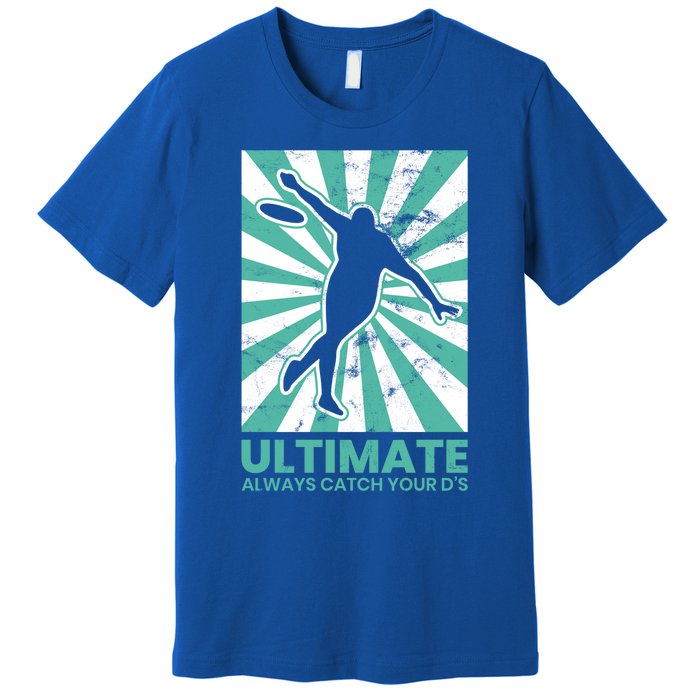 Ultimate Frisbee Gift Catch The Flying Disc Silhouette Premium T-Shirt