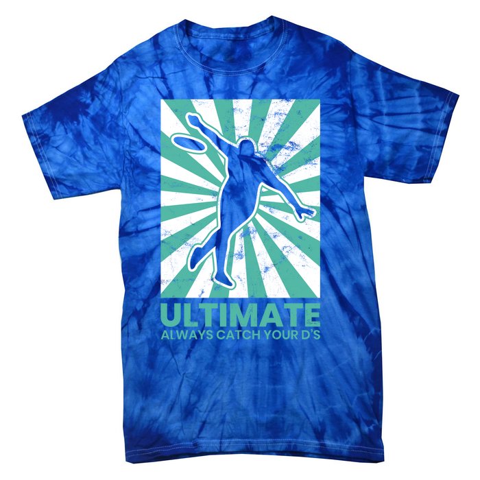 Ultimate Frisbee Gift Catch The Flying Disc Silhouette Tie-Dye T-Shirt