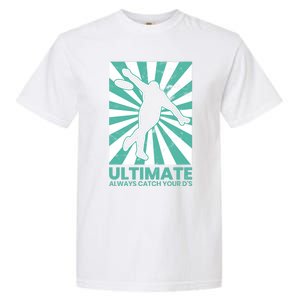 Ultimate Frisbee Gift Catch The Flying Disc Silhouette Garment-Dyed Heavyweight T-Shirt