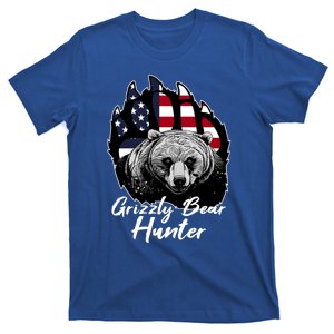 Us Flag Grizzly Bear Hunting Patriotic Hunters Gift T-Shirt