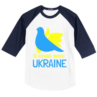 Ukrainian Funny Gift Support Ukrainian Flag I Stand With Ukraine Gift Baseball Sleeve Shirt