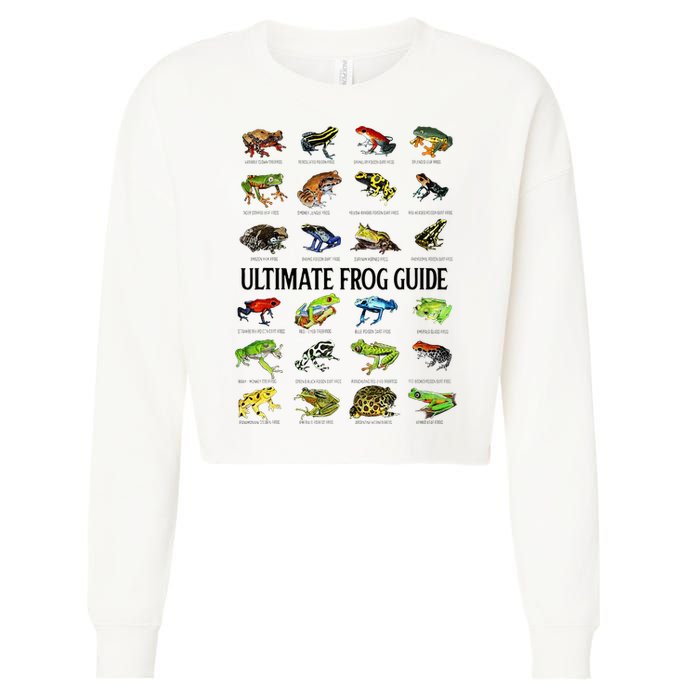 Ultimate Frog Guide Funny Frog Lovers Cropped Pullover Crew