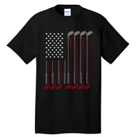 Us Flag Golfer Golfing Sport Golf Course American Pride Golf Gift Tall T-Shirt