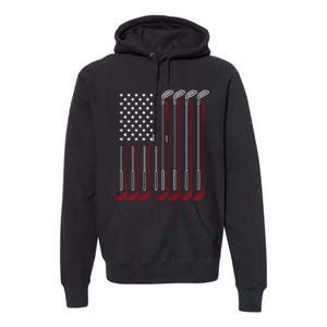 Us Flag Golfer Golfing Sport Golf Course American Pride Golf Gift Premium Hoodie