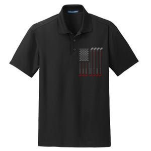 Us Flag Golfer Golfing Sport Golf Course American Pride Golf Gift Dry Zone Grid Polo