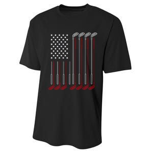 Us Flag Golfer Golfing Sport Golf Course American Pride Golf Gift Performance Sprint T-Shirt