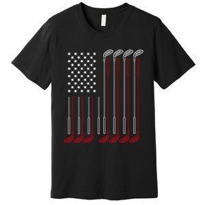 Us Flag Golfer Golfing Sport Golf Course American Pride Golf Gift Premium T-Shirt