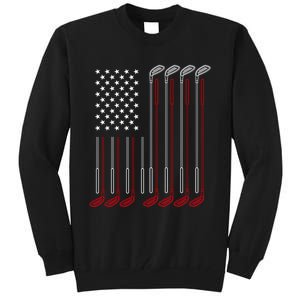 Us Flag Golfer Golfing Sport Golf Course American Pride Golf Gift Tall Sweatshirt