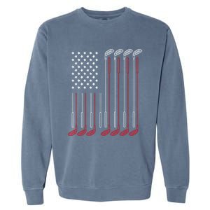 Us Flag Golfer Golfing Sport Golf Course American Pride Golf Gift Garment-Dyed Sweatshirt