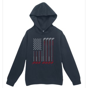 Us Flag Golfer Golfing Sport Golf Course American Pride Golf Gift Urban Pullover Hoodie