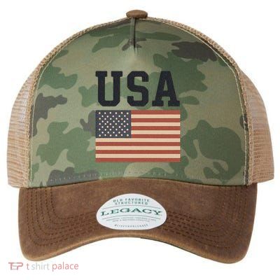 USA Flag Graphic Legacy Tie Dye Trucker Hat