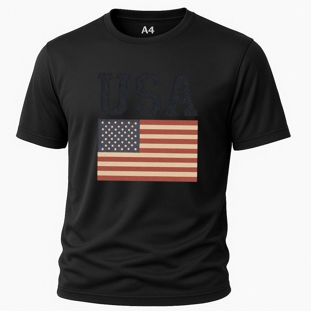 USA Flag Graphic Cooling Performance Crew T-Shirt