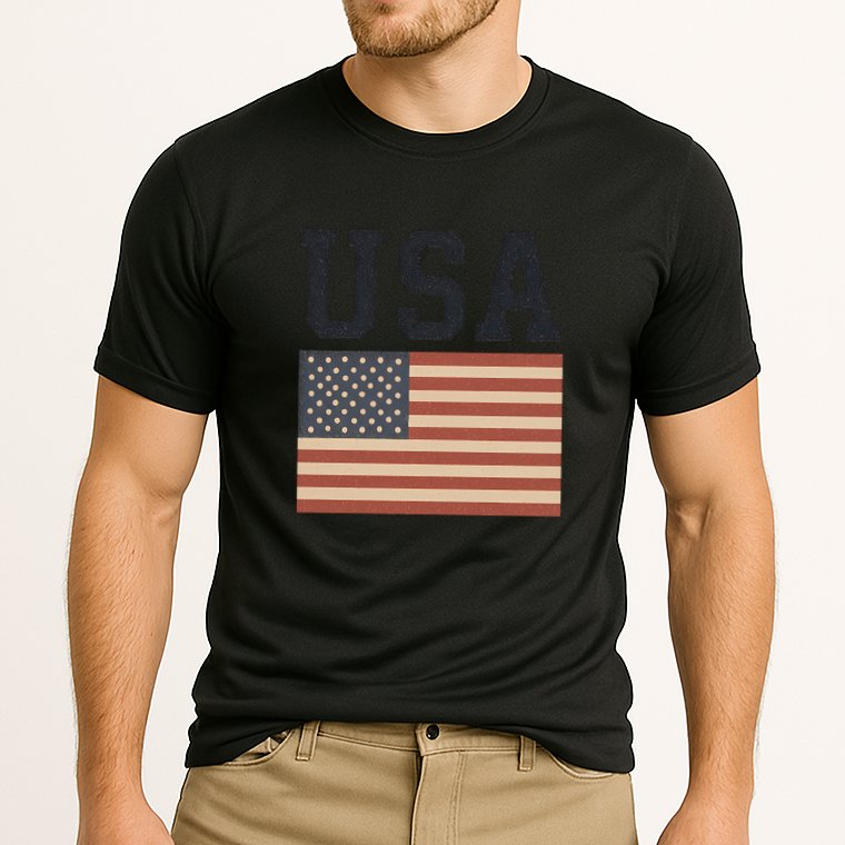 USA Flag Graphic Cooling Performance Crew T-Shirt