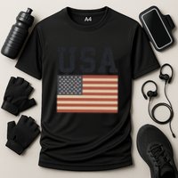 USA Flag Graphic Cooling Performance Crew T-Shirt