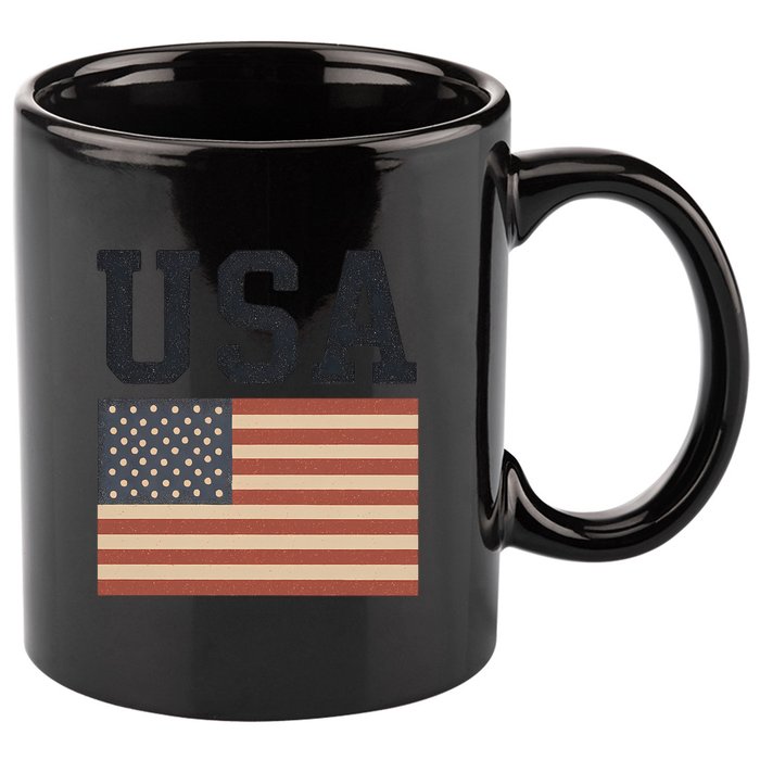 USA Flag Graphic 11oz C Handle Ceramic Mug