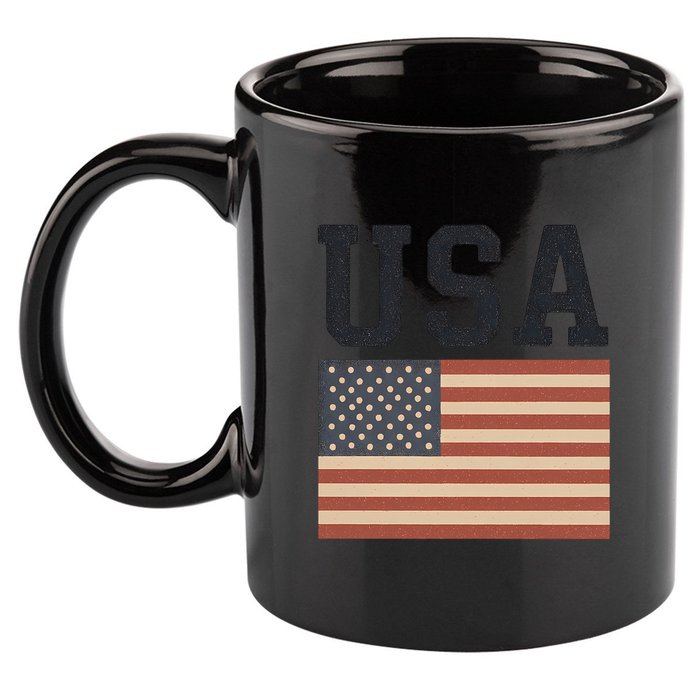 USA Flag Graphic 11oz C Handle Ceramic Mug