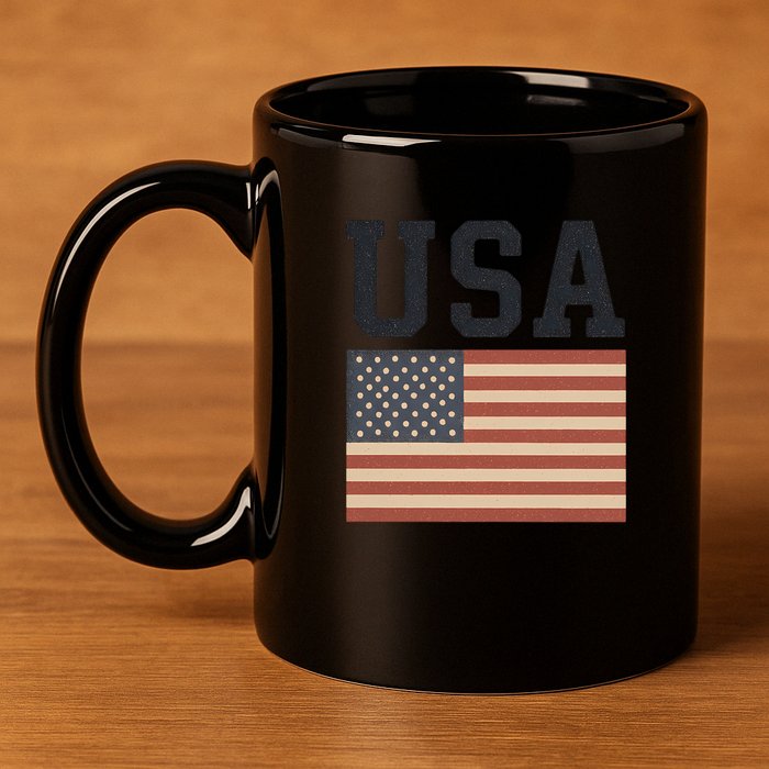 USA Flag Graphic 11oz C Handle Ceramic Mug